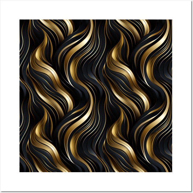 Golden Lattice: Luxurious Linearity in Gold Wall Art by star trek fanart and more